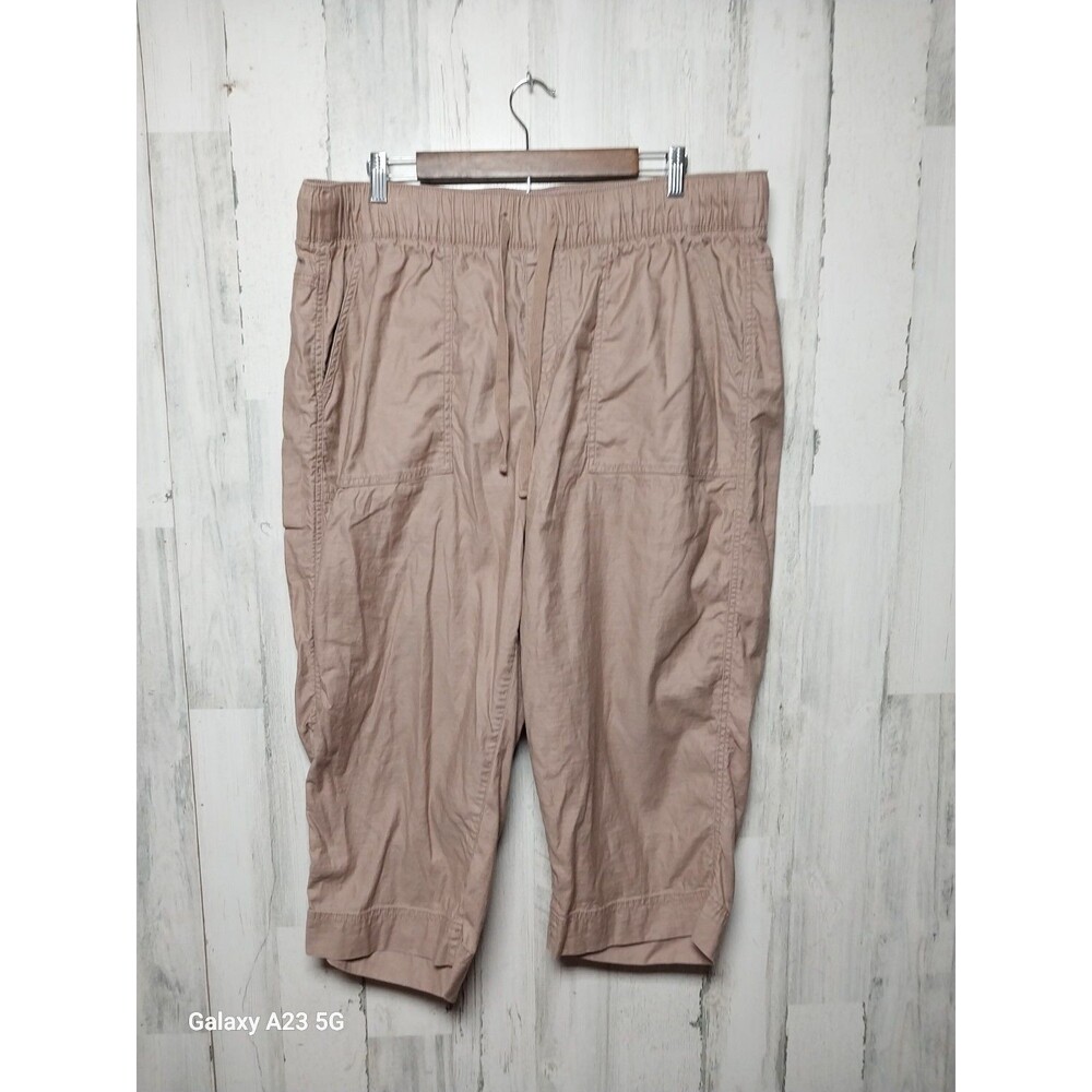 Lane Bryant 18/20 Beige Drawstring Cropped Pants
